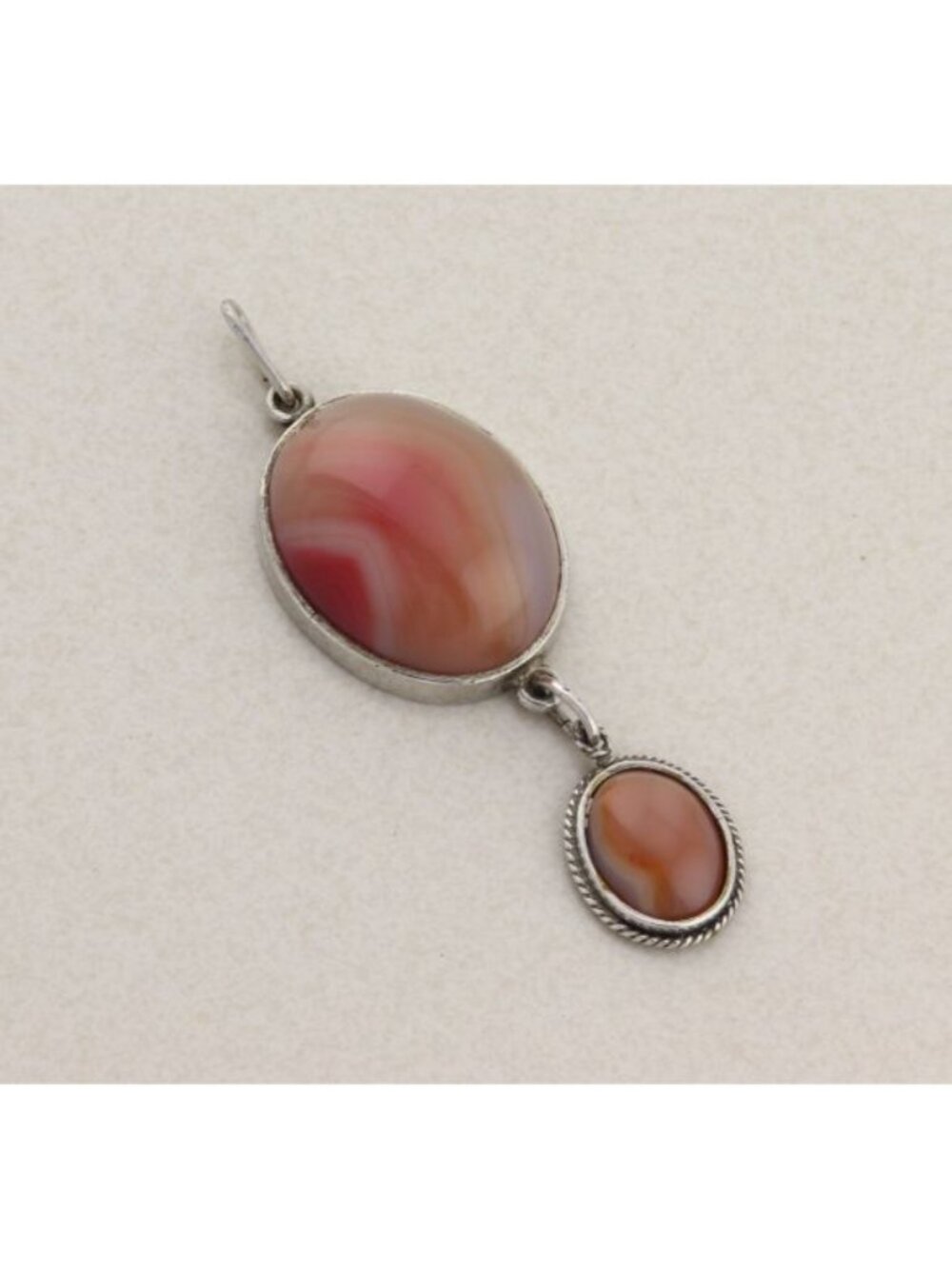 Pendant Only Sterling Silver Apricot Agate Pendant Large Heavy Bold 3" x 1"